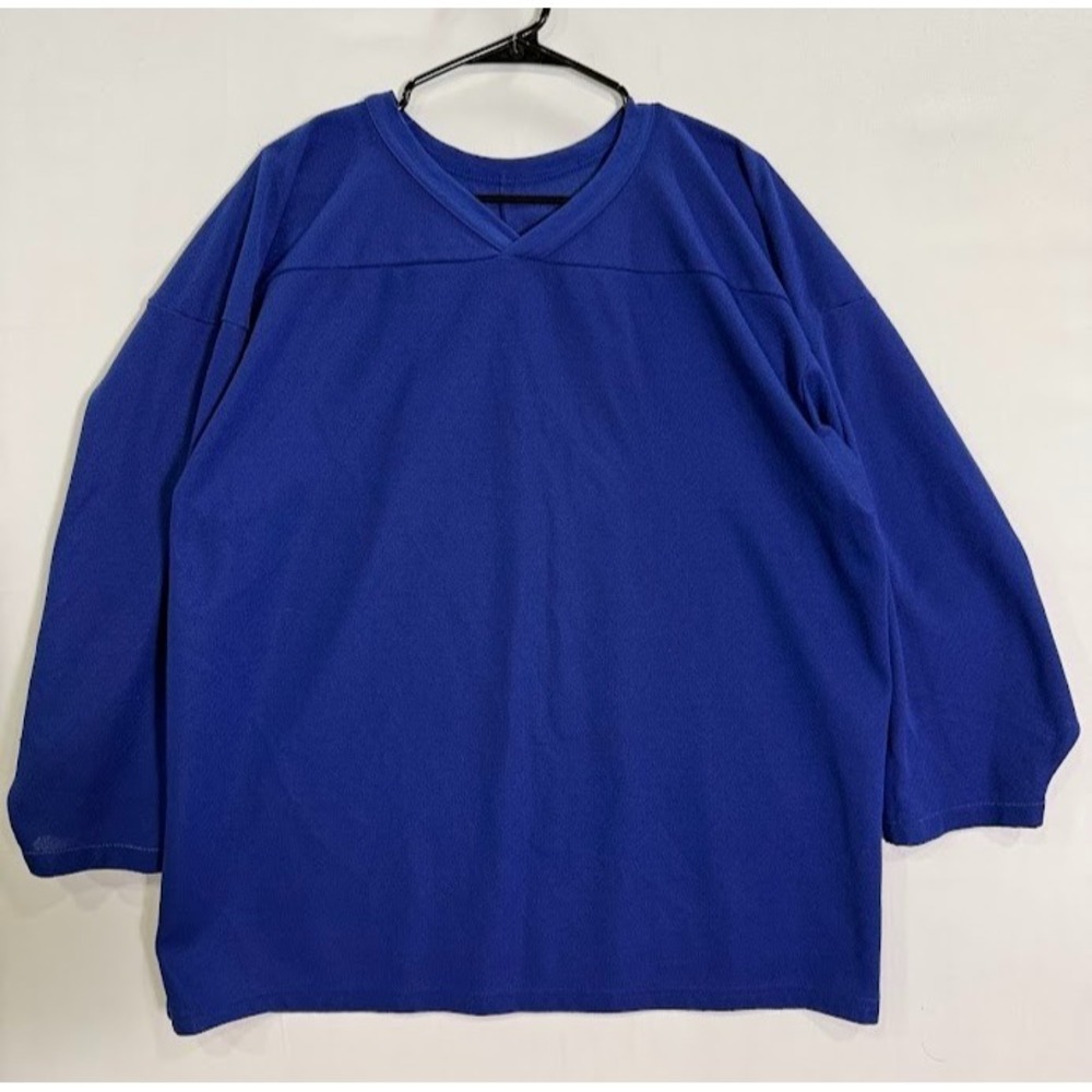 Vintage CCM Mens Hockey Jersey Blank Solid Blue Practice Jersey Large